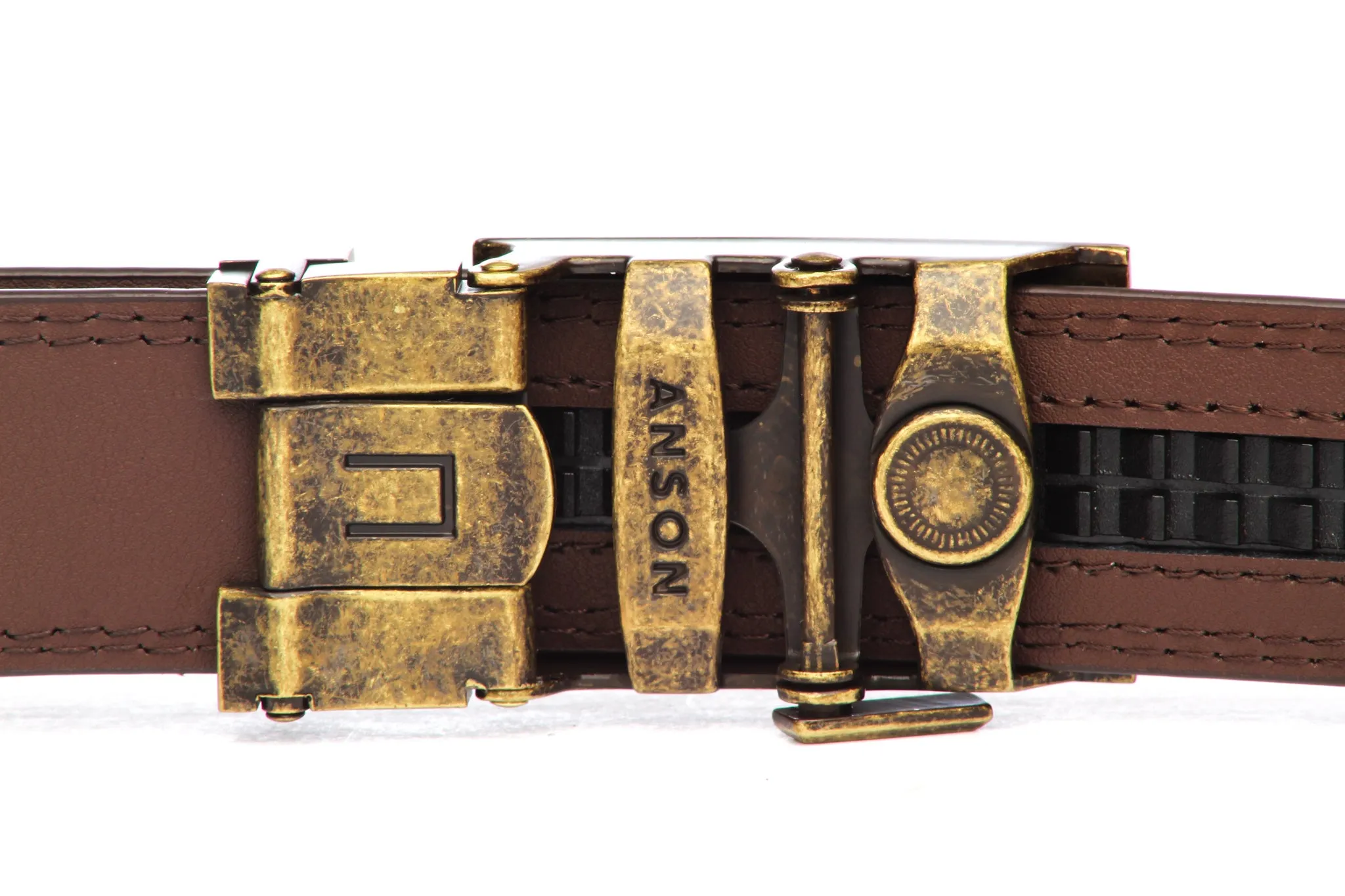 1.25" Anson Golf Buckle in Antiqued Gold