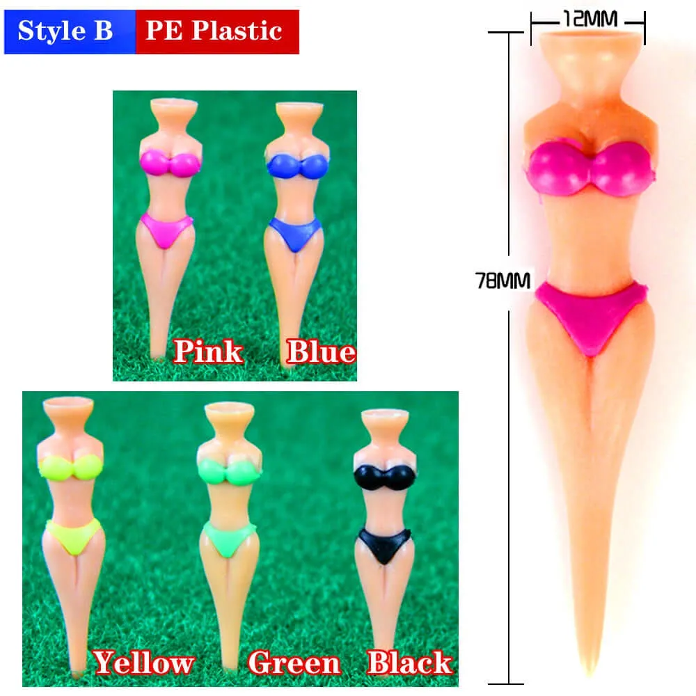 1Pcs Multicolor Bikini Lady Golf Ball Tees Holder Durable Adjustable Practice Plastic Ball Stud Golf Training Tools Indoor and Outdoor Sports