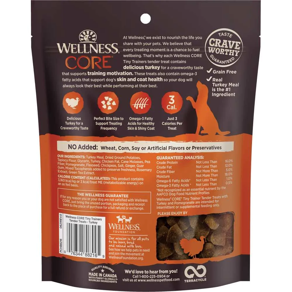 20% OFF: Wellness Core Tiny Trainers Turkey & Pomegranate Grain-Free Dog Treats 6oz