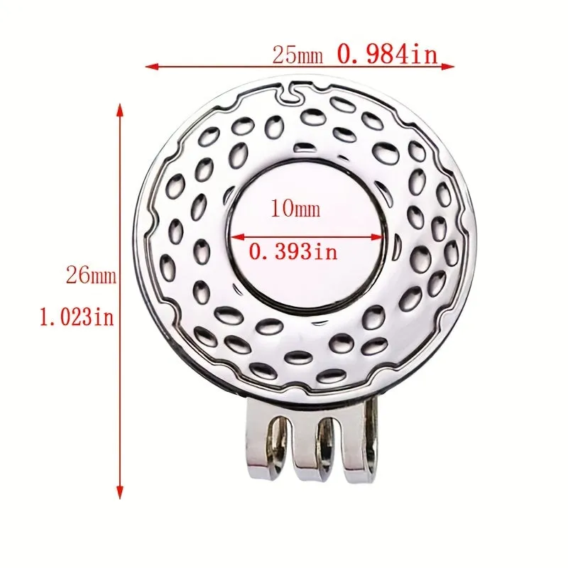 25mm Round Magnetic Golf Ball Marker with Removable Clip