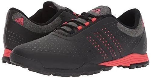 adidas Women's Adipure Sport Golf Shoe, Core Black/Real Coral, 7 Medium US