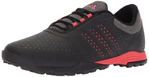 adidas Women's Adipure Sport Golf Shoe, Core Black/Real Coral, 7 Medium US