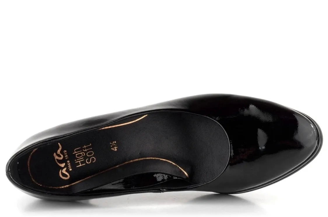 Ara Orly Patent Mid Heel Court Shoe