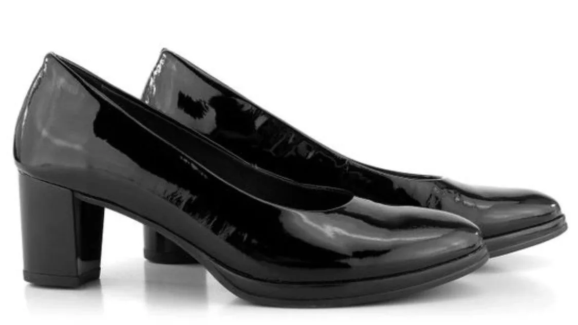 Ara Orly Patent Mid Heel Court Shoe