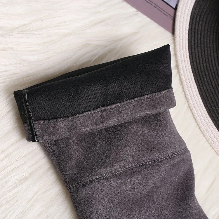 Autumn And Winter New Suede High Heel Knee Stretch Boots