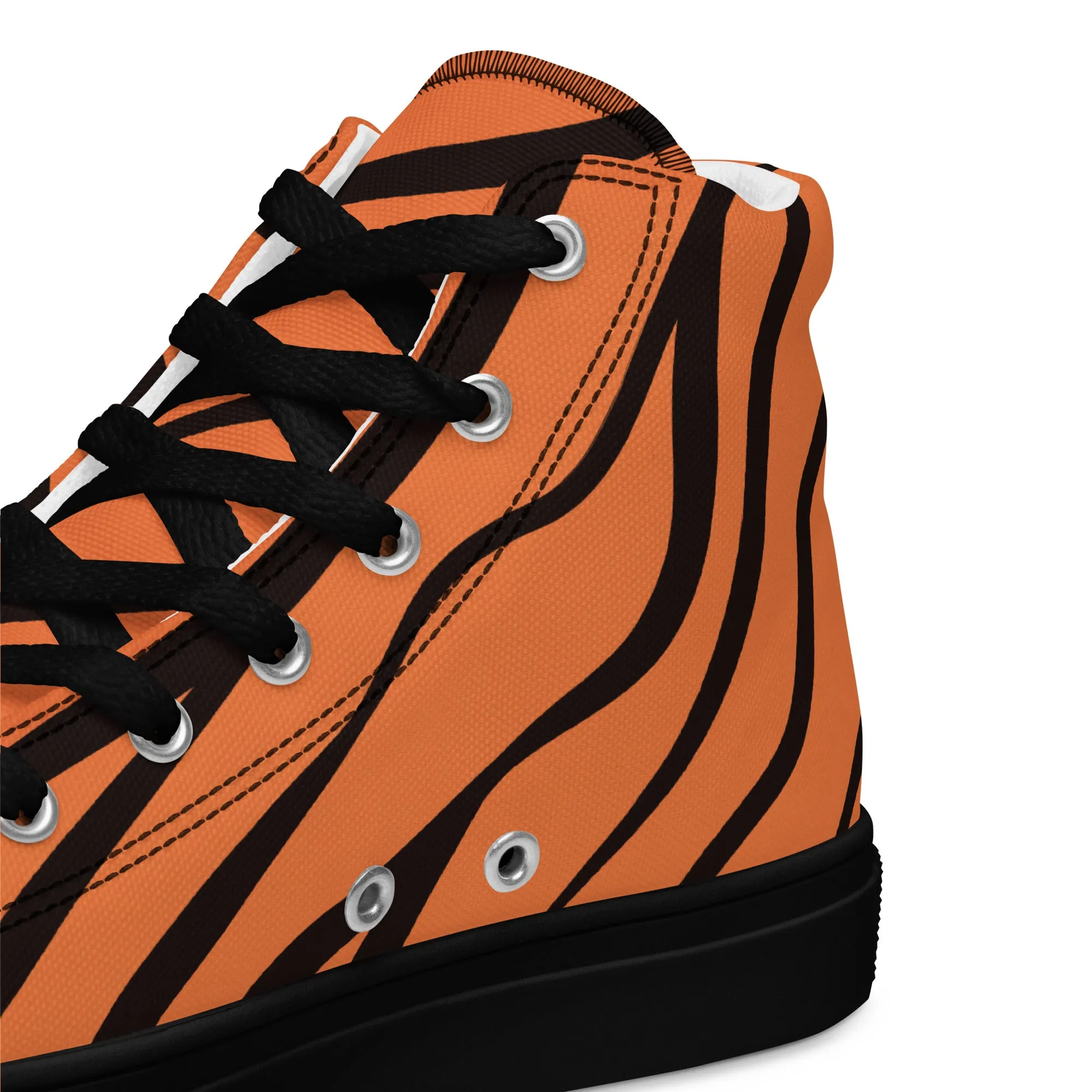 Baskets hautes en toile homme "Nervures noires"