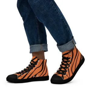 Baskets hautes en toile homme "Nervures noires"