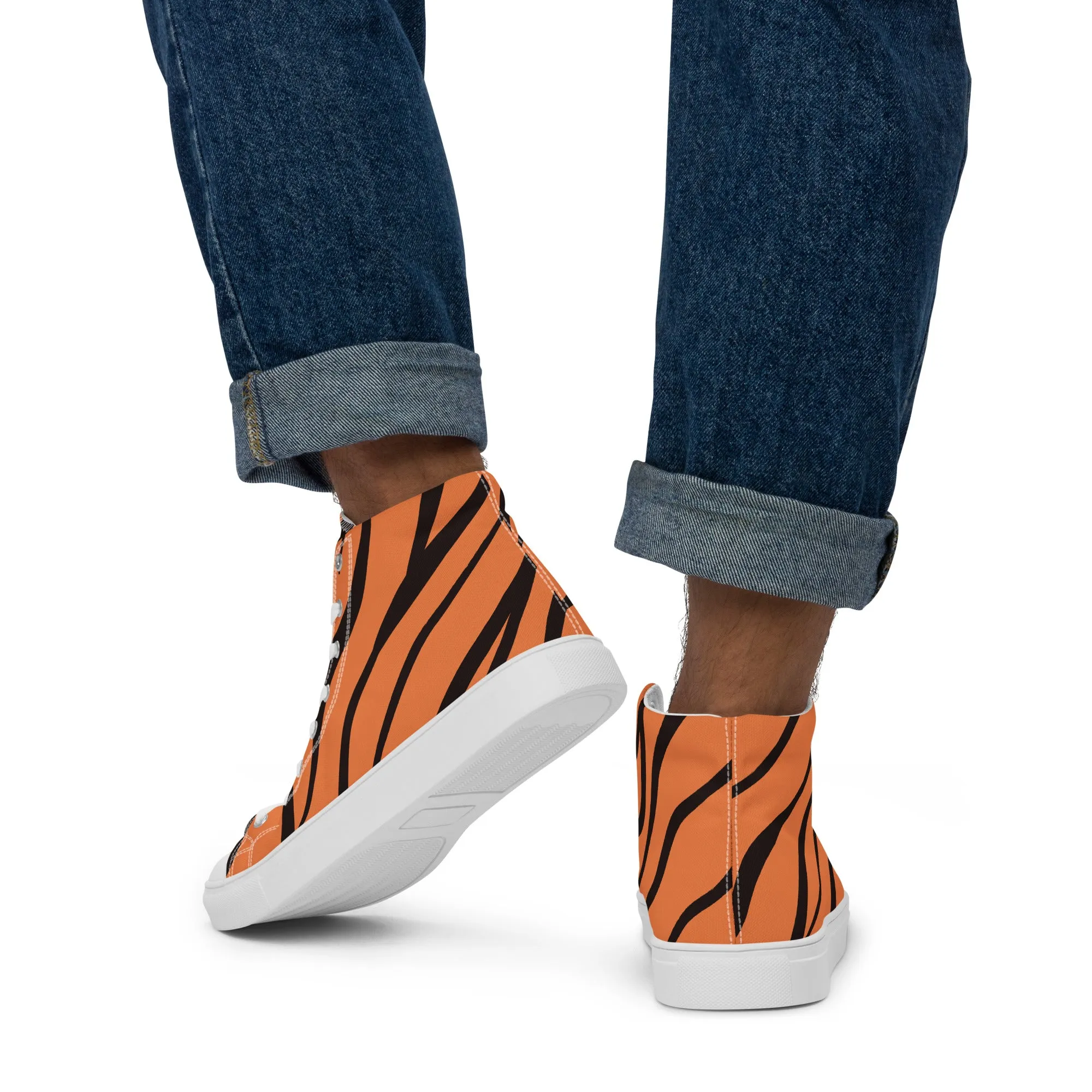 Baskets hautes en toile homme "Nervures noires"