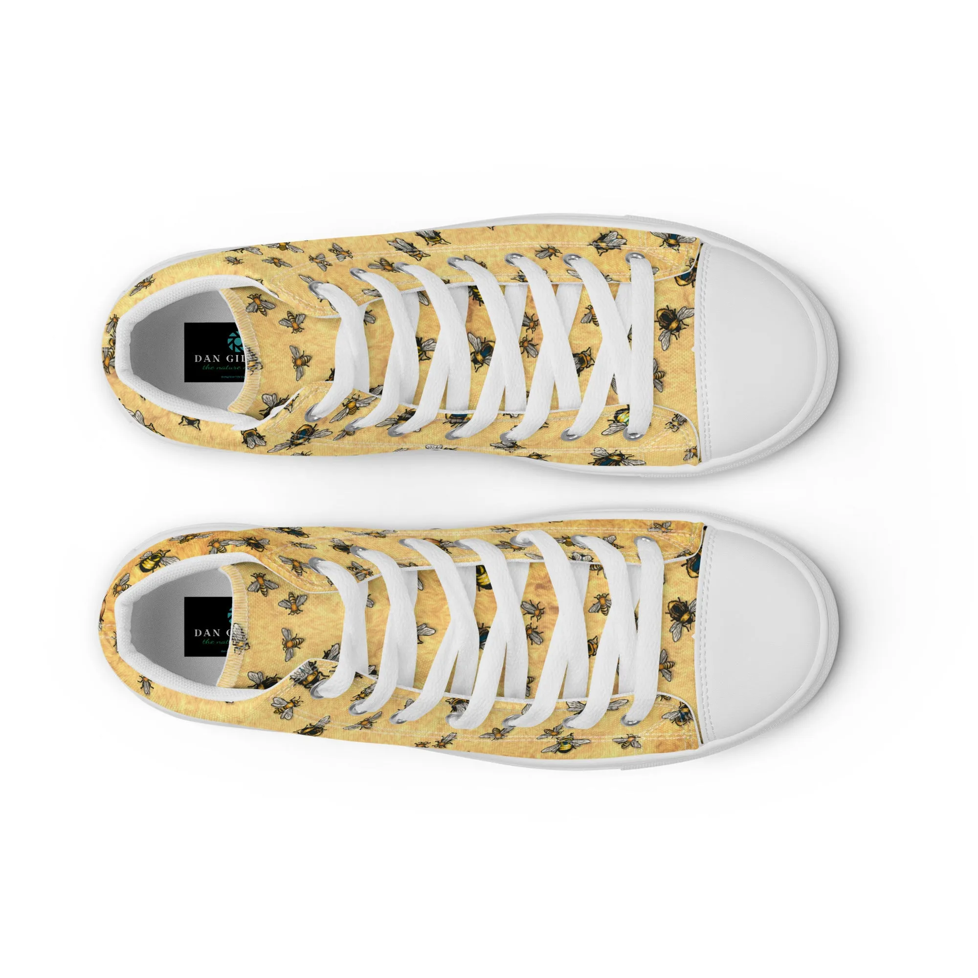 Bees on Yellow - Women's High Top Canvas Shoes