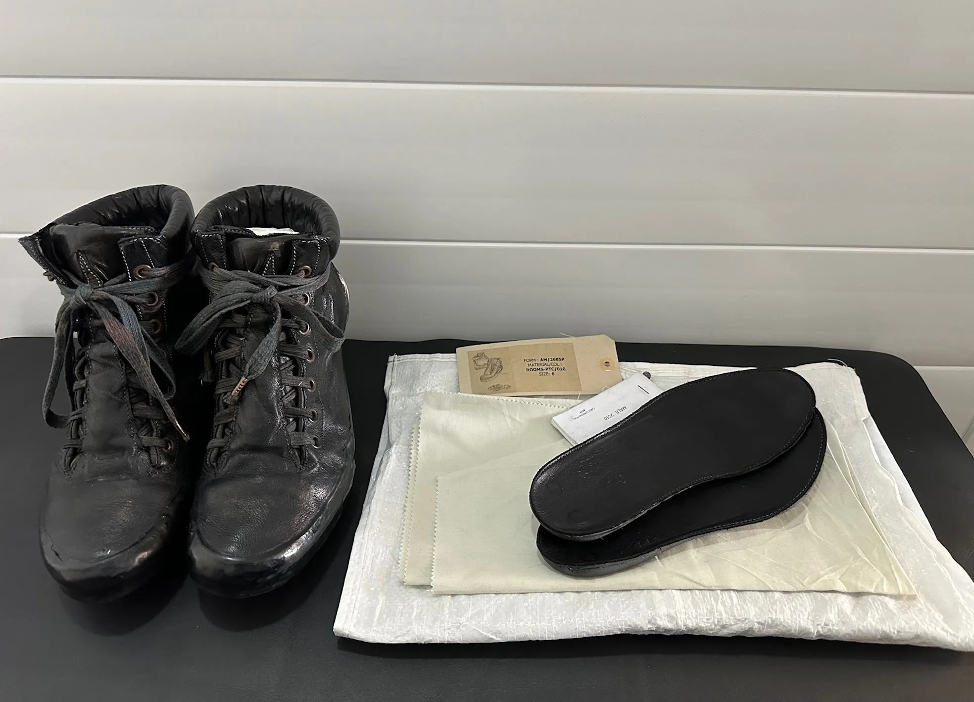 Black One Piece U-Sole Prosthetic Drip Sneakers by Carol Christian Poell