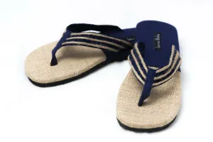 Blue and Natural Jute Sandals