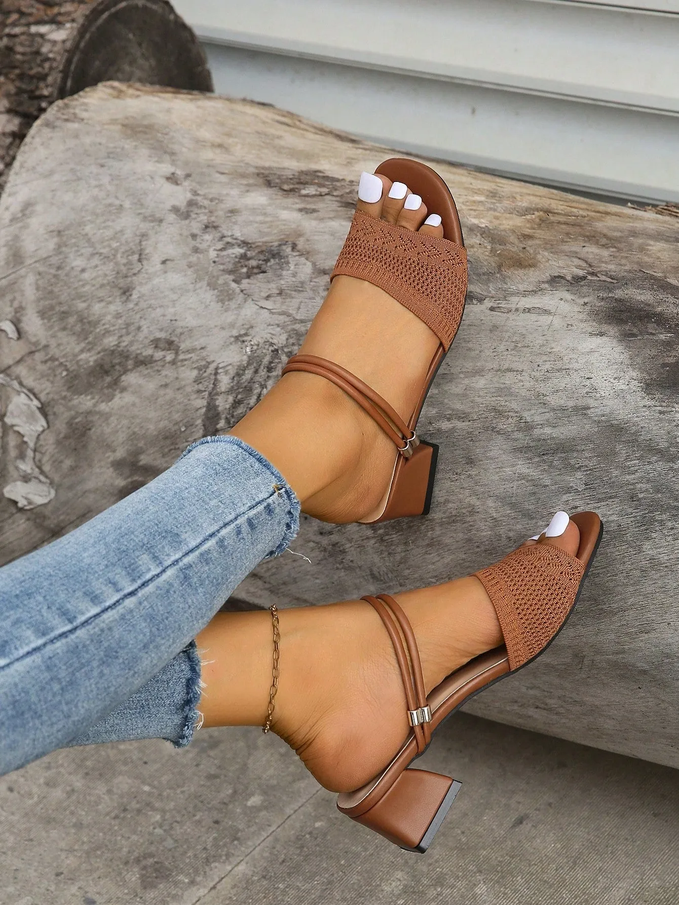 Boho Woven Heeled Sandal