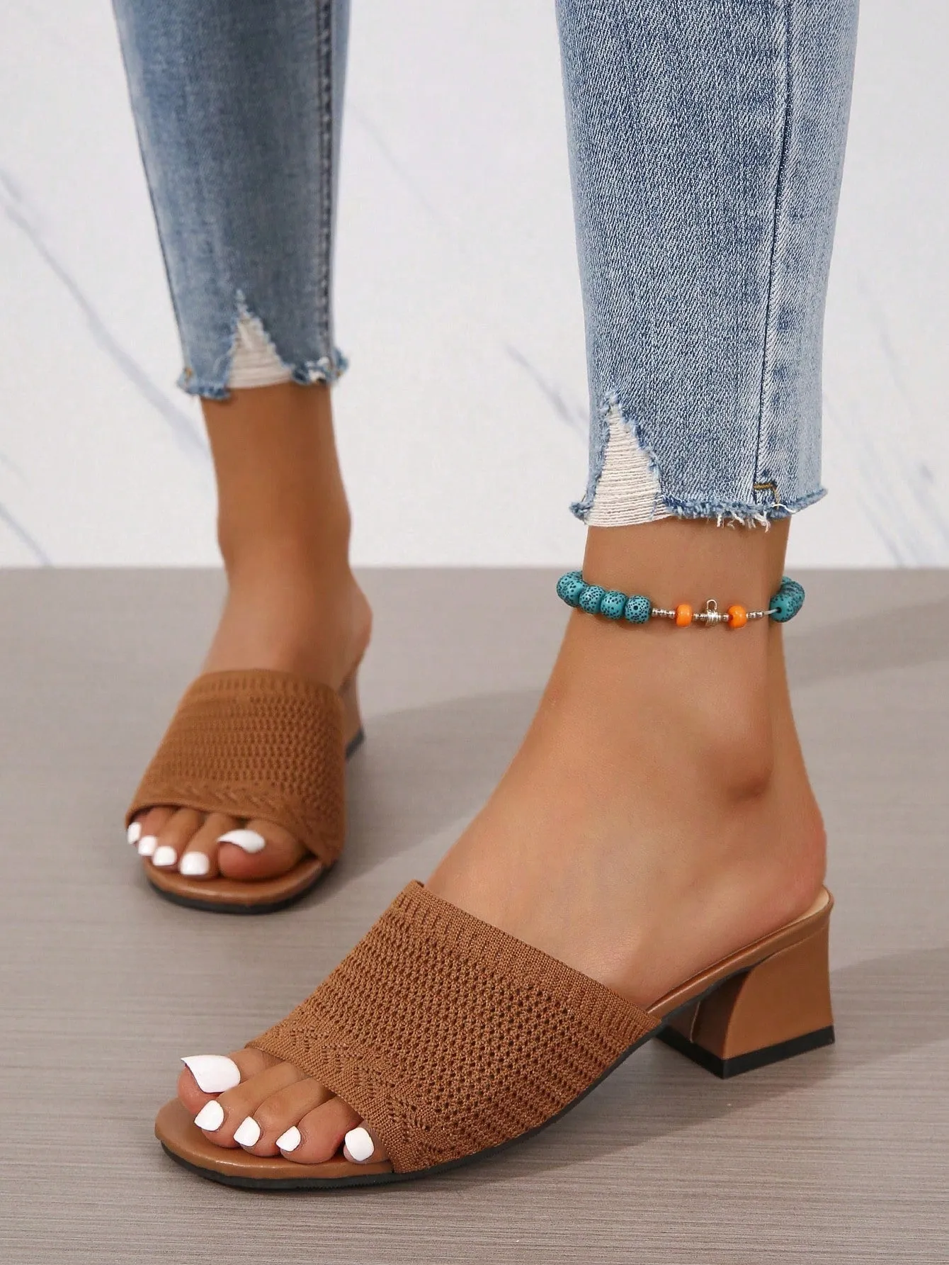 Boho Woven Heeled Sandal