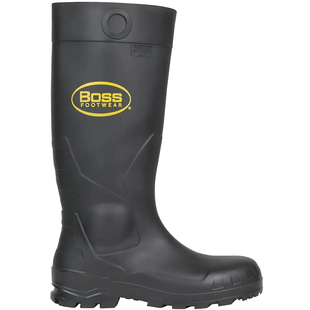 Boss 380-800/14 16" Black PVC Plain Toe Boot