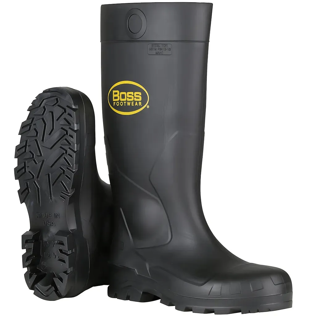 Boss 380-800/14 16" Black PVC Plain Toe Boot