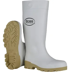 Boss 380-900/13 16" White PVC Plain Toe Boot