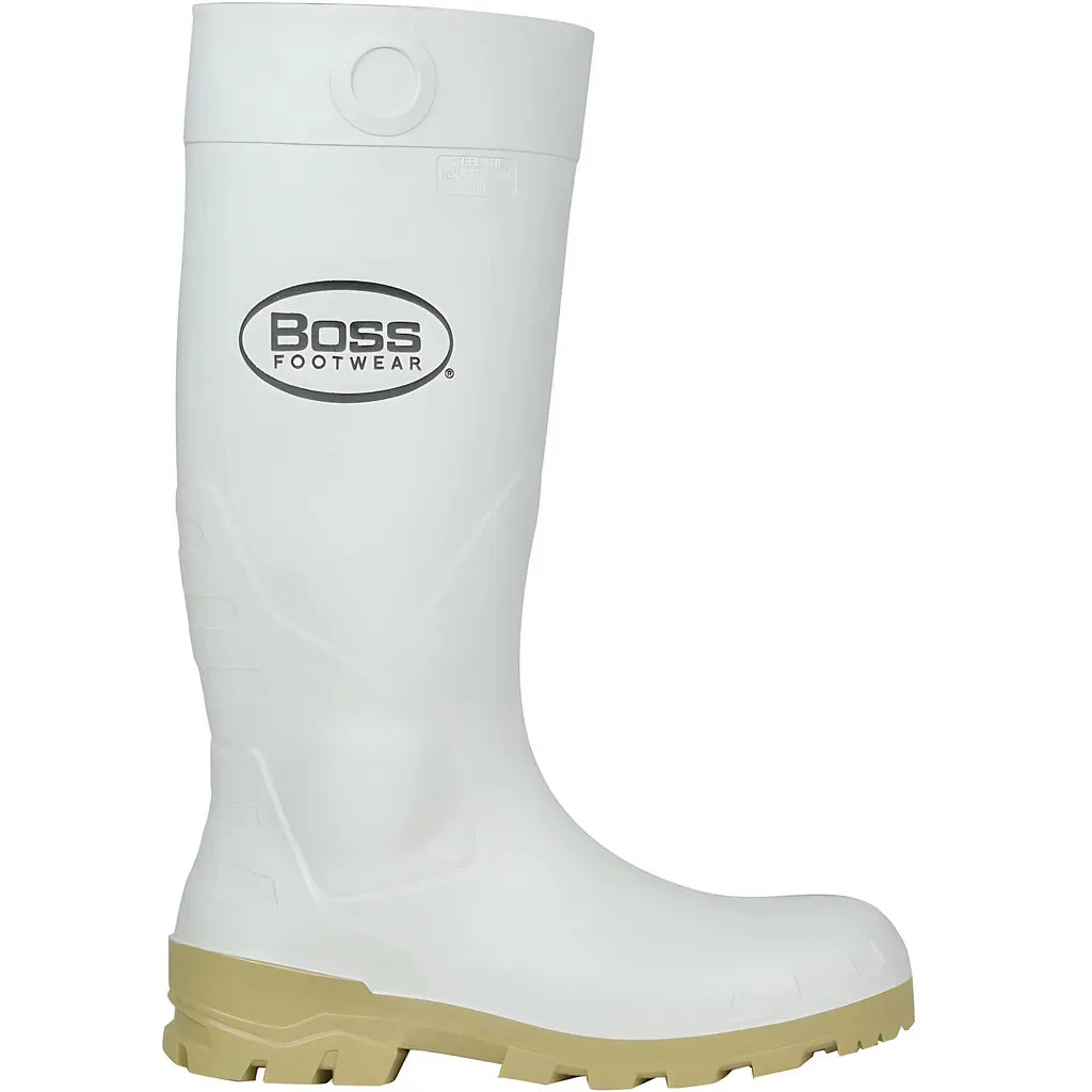 Boss 380-900/13 16" White PVC Plain Toe Boot