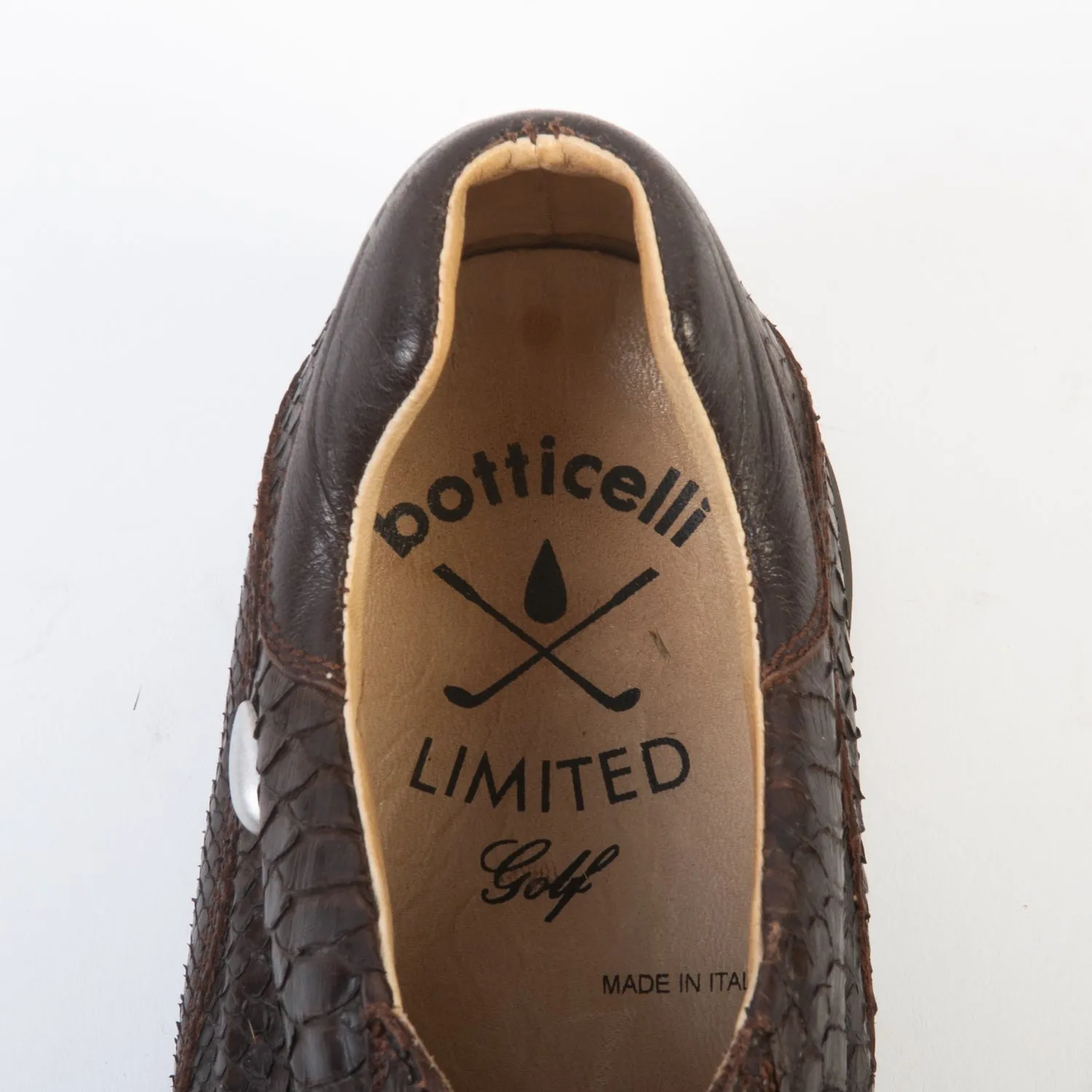Botticelli Limited Brown Snakeskin Golf Shoes