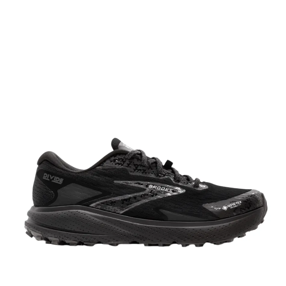 Brooks Women's Divide 5 GTX Trail Running Shoes in Black/Alloy/Primer Grey SS25