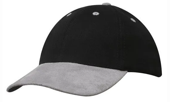 BRUSHED HEAVY COTTON CAP WITH SUEDE PEAK