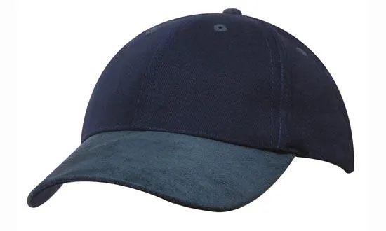 BRUSHED HEAVY COTTON CAP WITH SUEDE PEAK