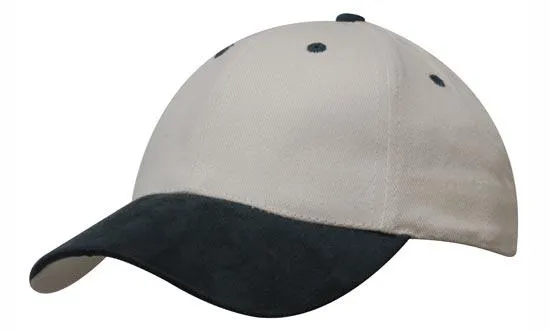 BRUSHED HEAVY COTTON CAP WITH SUEDE PEAK