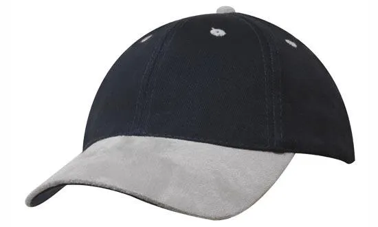 BRUSHED HEAVY COTTON CAP WITH SUEDE PEAK