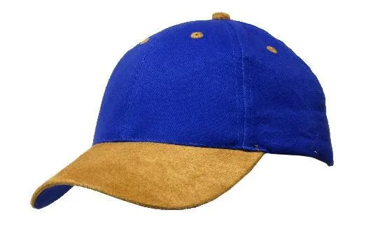 BRUSHED HEAVY COTTON CAP WITH SUEDE PEAK