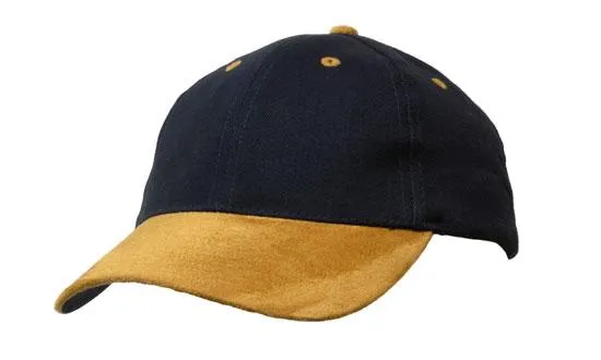 BRUSHED HEAVY COTTON CAP WITH SUEDE PEAK