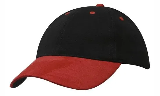 BRUSHED HEAVY COTTON CAP WITH SUEDE PEAK
