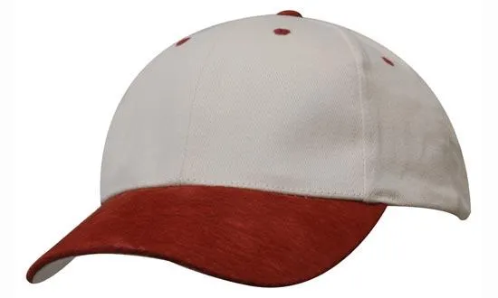 BRUSHED HEAVY COTTON CAP WITH SUEDE PEAK