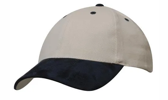 BRUSHED HEAVY COTTON CAP WITH SUEDE PEAK