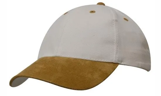 BRUSHED HEAVY COTTON CAP WITH SUEDE PEAK