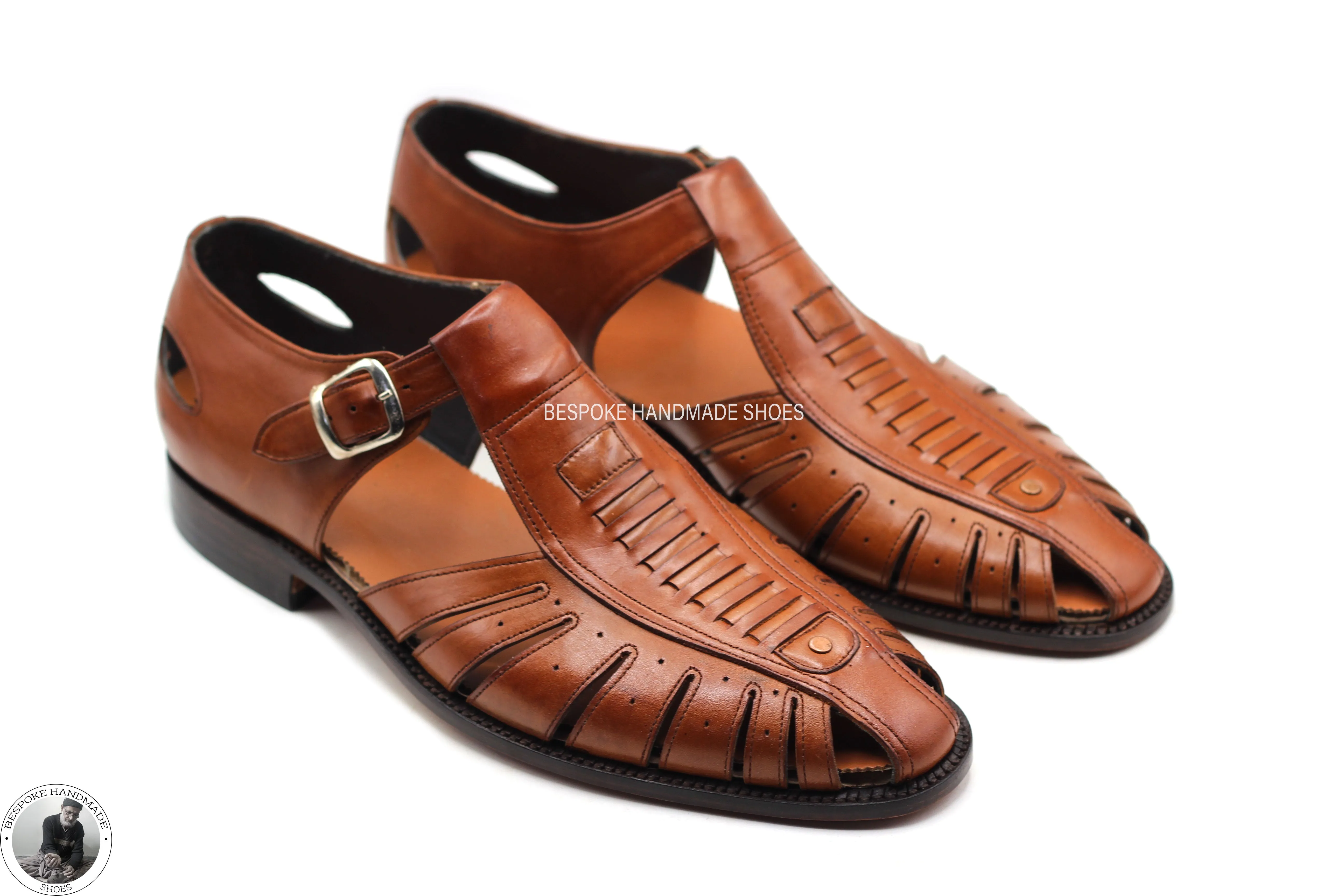 Buy Handmade Premium Quality Brown Color Leather Latest Design With Buckle Men Shoes