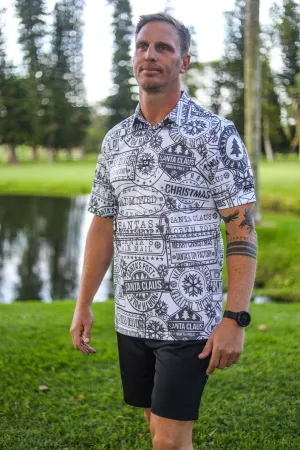 CA Funky Golf Shirt | Christmas Stamps
