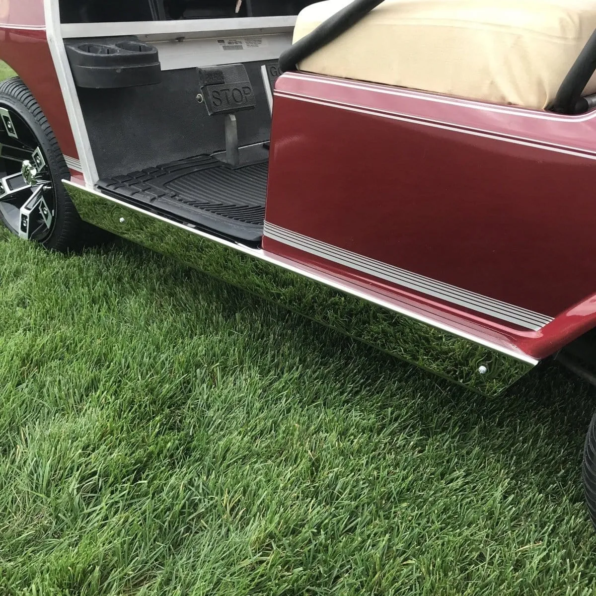 Club Car DS Golf Cart Stainless Steel Full Rocker Panels
