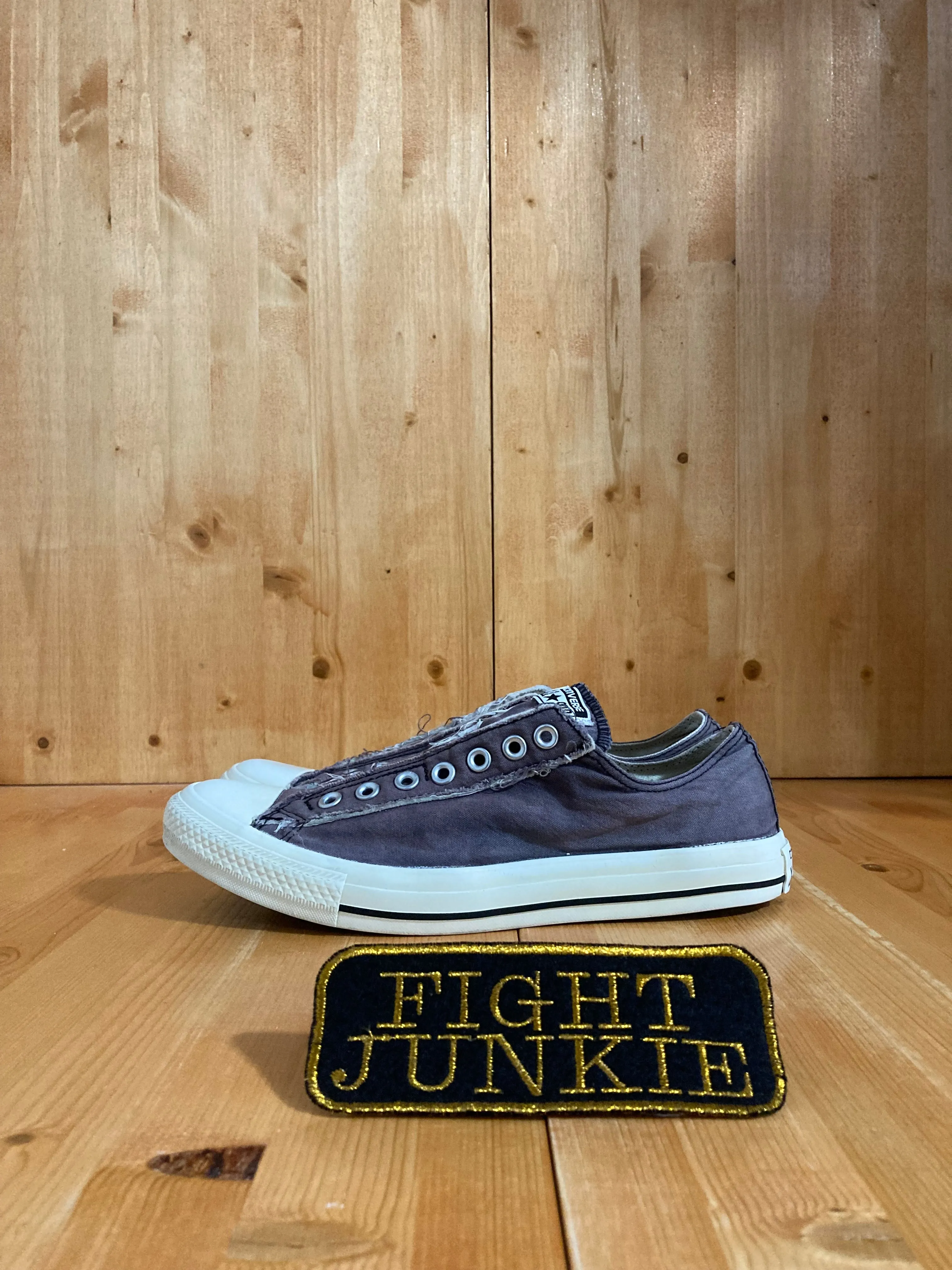 CONVERSE ALL STAR DISTRESSED Men's Size 9.5 Canvas Slip On Low Top Shoes Sneakers Faded Blue 1T366