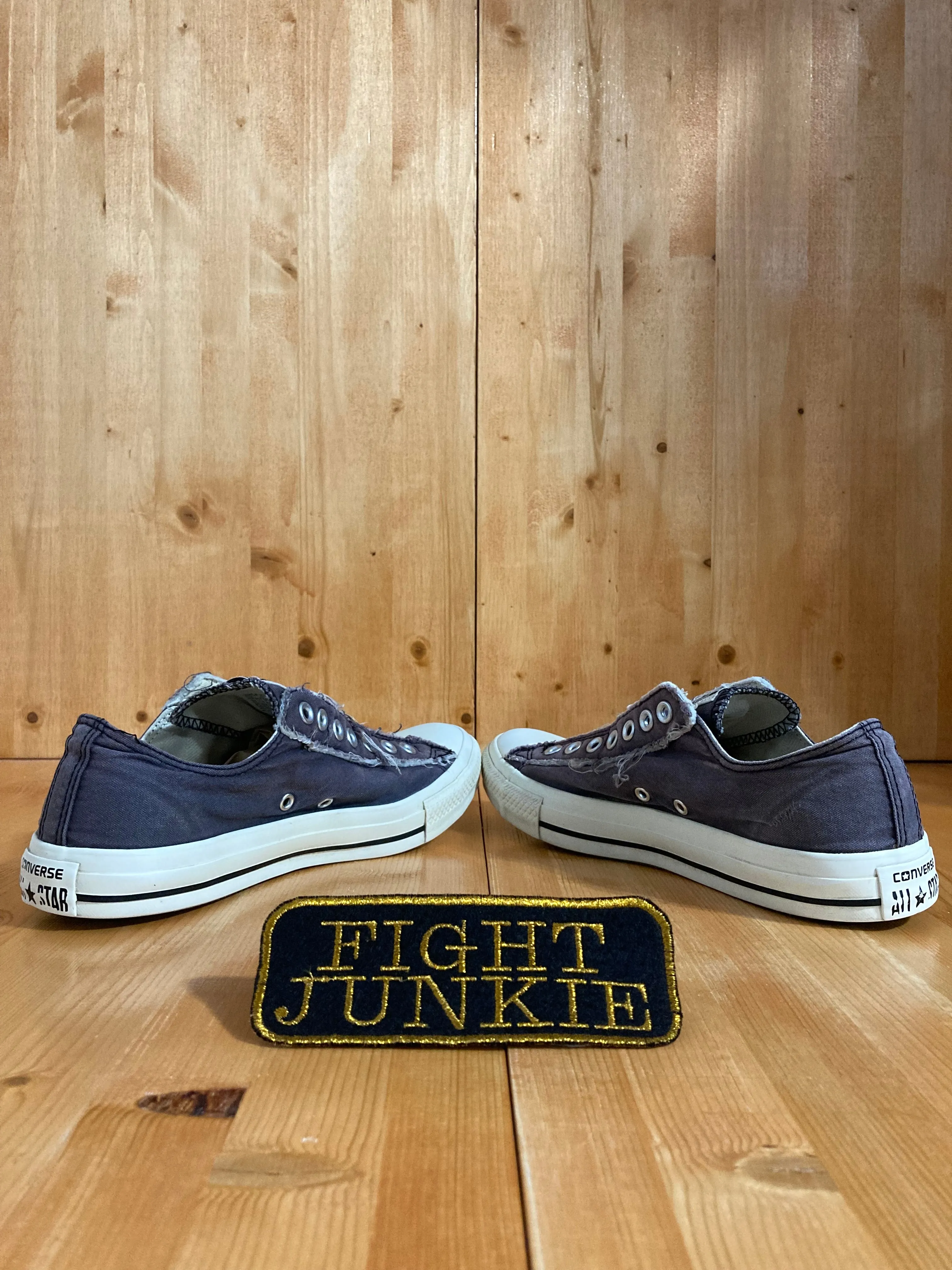 CONVERSE ALL STAR DISTRESSED Men's Size 9.5 Canvas Slip On Low Top Shoes Sneakers Faded Blue 1T366