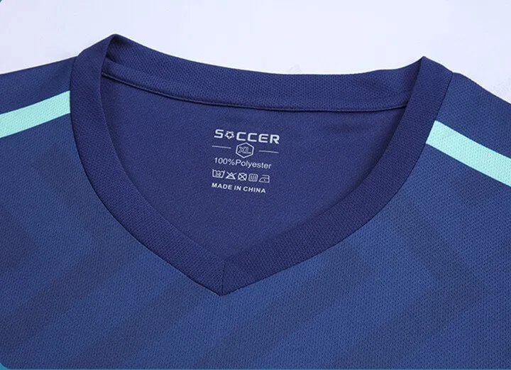 Customized Logo Aqua Blue Soccer Jersey Training Suits