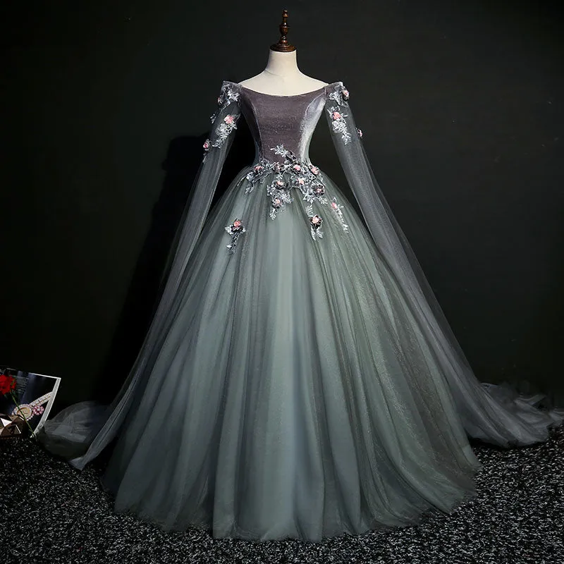 Dark Grey 18th Century Inspired Rococo Gown