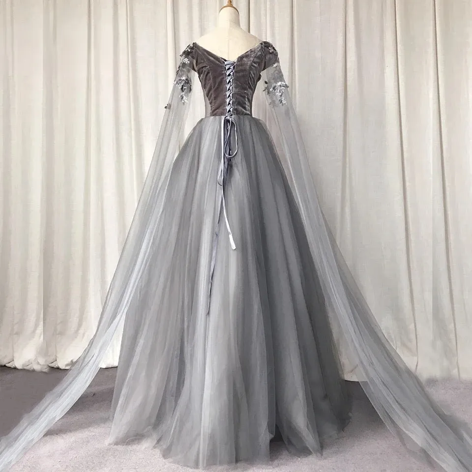 Dark Grey 18th Century Inspired Rococo Gown