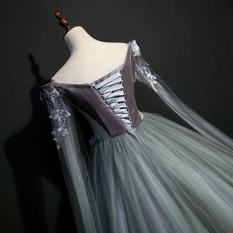 Dark Grey 18th Century Inspired Rococo Gown