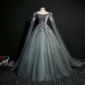 Dark Grey 18th Century Inspired Rococo Gown