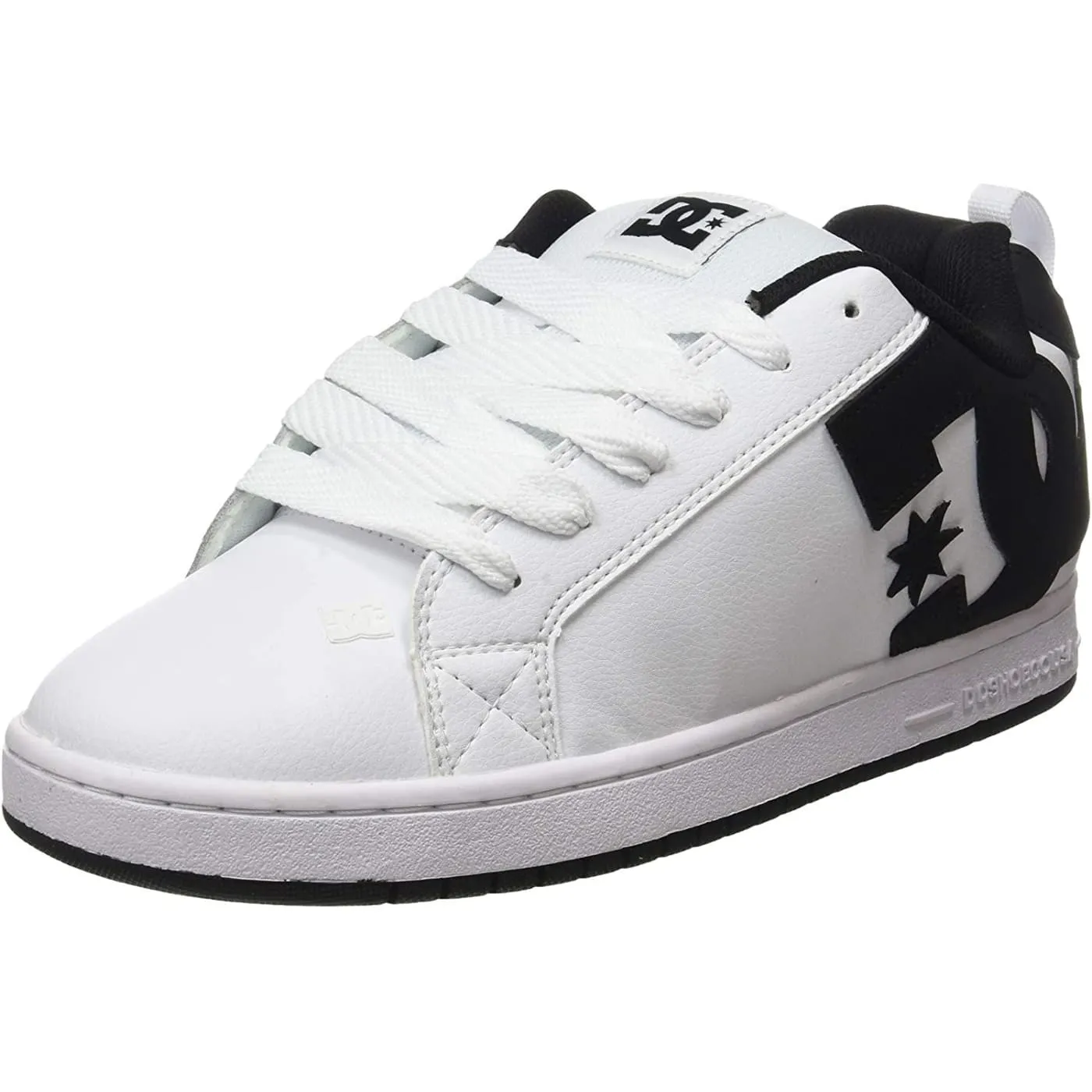 DC Court Graffik White Black Mens Leather Skate Trainers