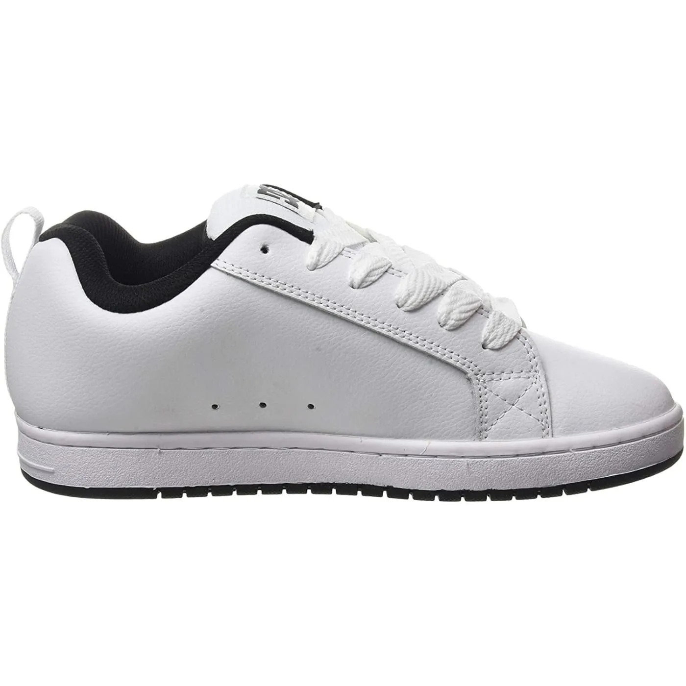 DC Court Graffik White Black Mens Leather Skate Trainers