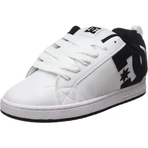 DC Court Graffik White Black Mens Leather Skate Trainers
