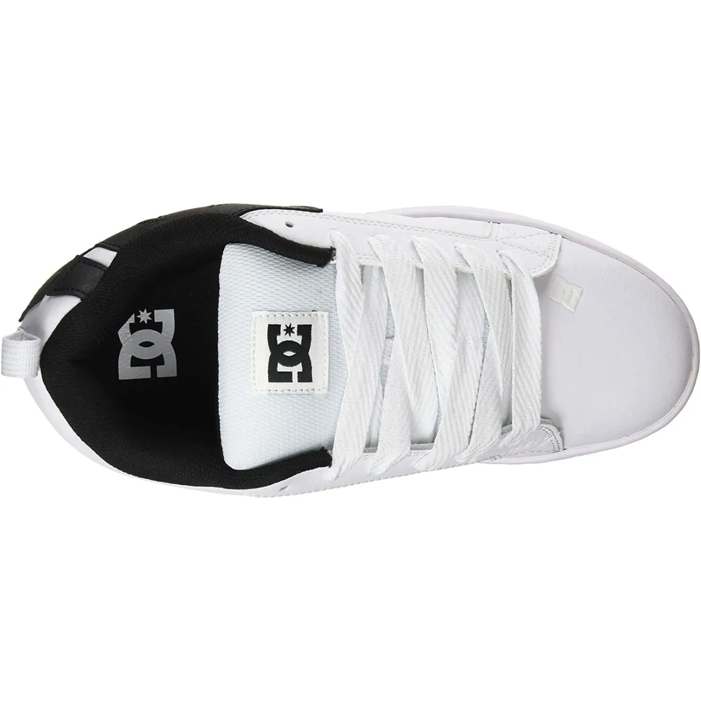 DC Court Graffik White Black Mens Leather Skate Trainers