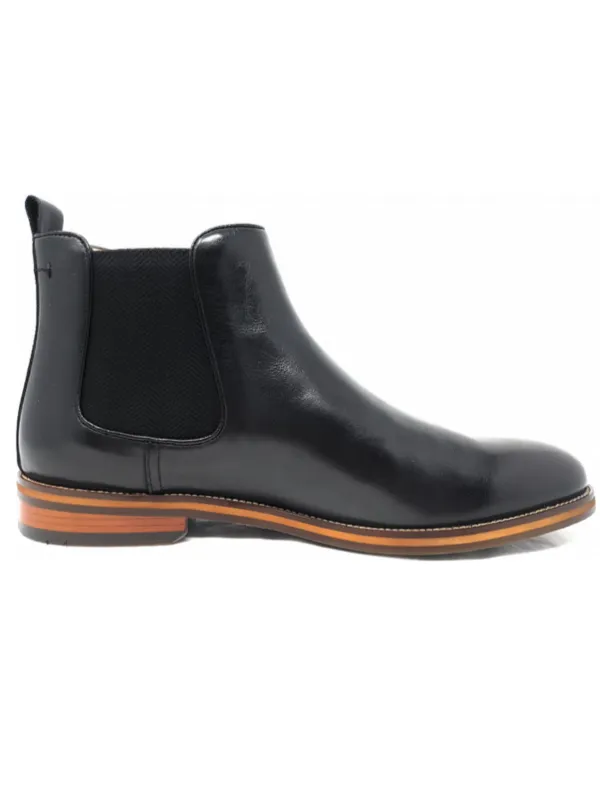 Digel Black Leather Chelsea Boots