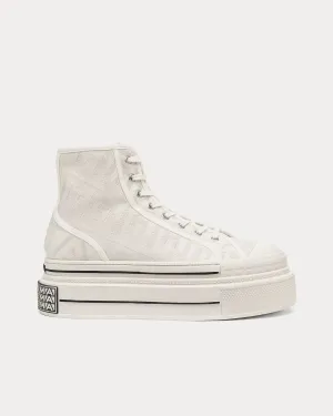 Domino Canvas White High Top Sneakers