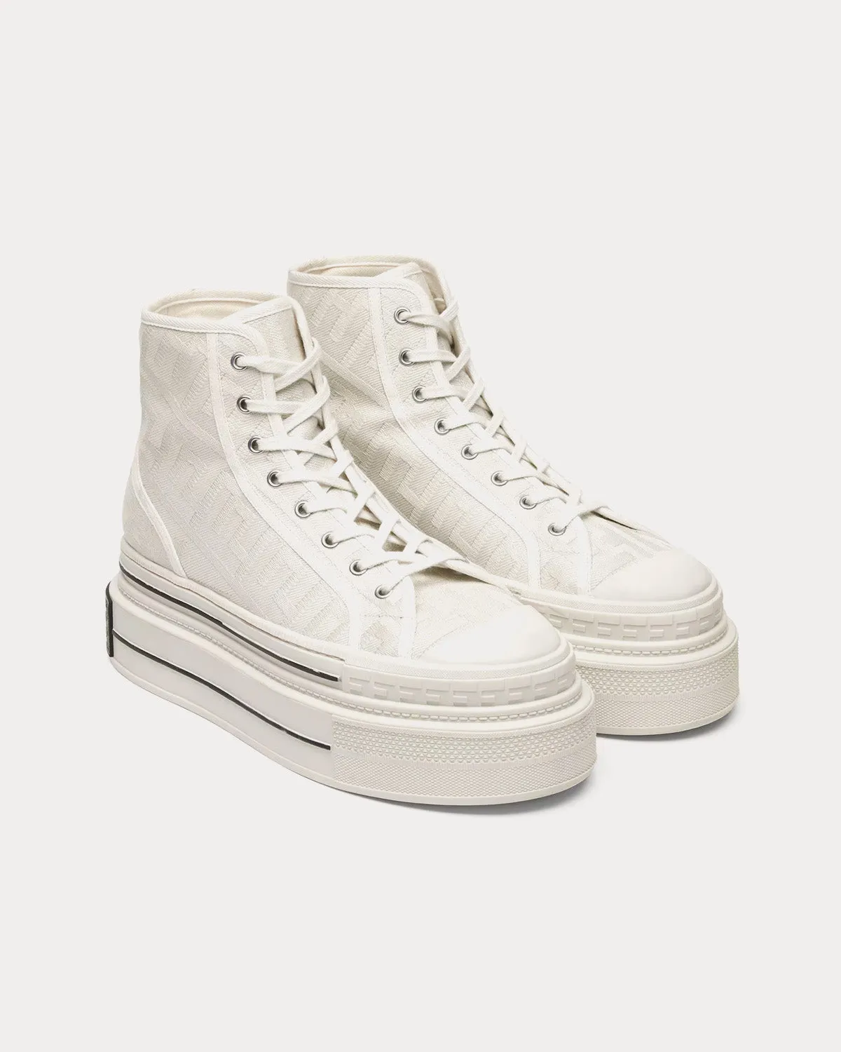 Domino Canvas White High Top Sneakers